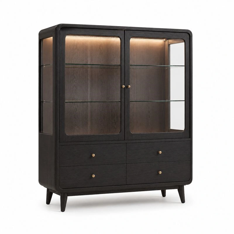 Vitrina madera oscura moderna-damvero